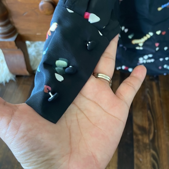 Equipment heart print buttonless blouse S - Picture 3 of 4